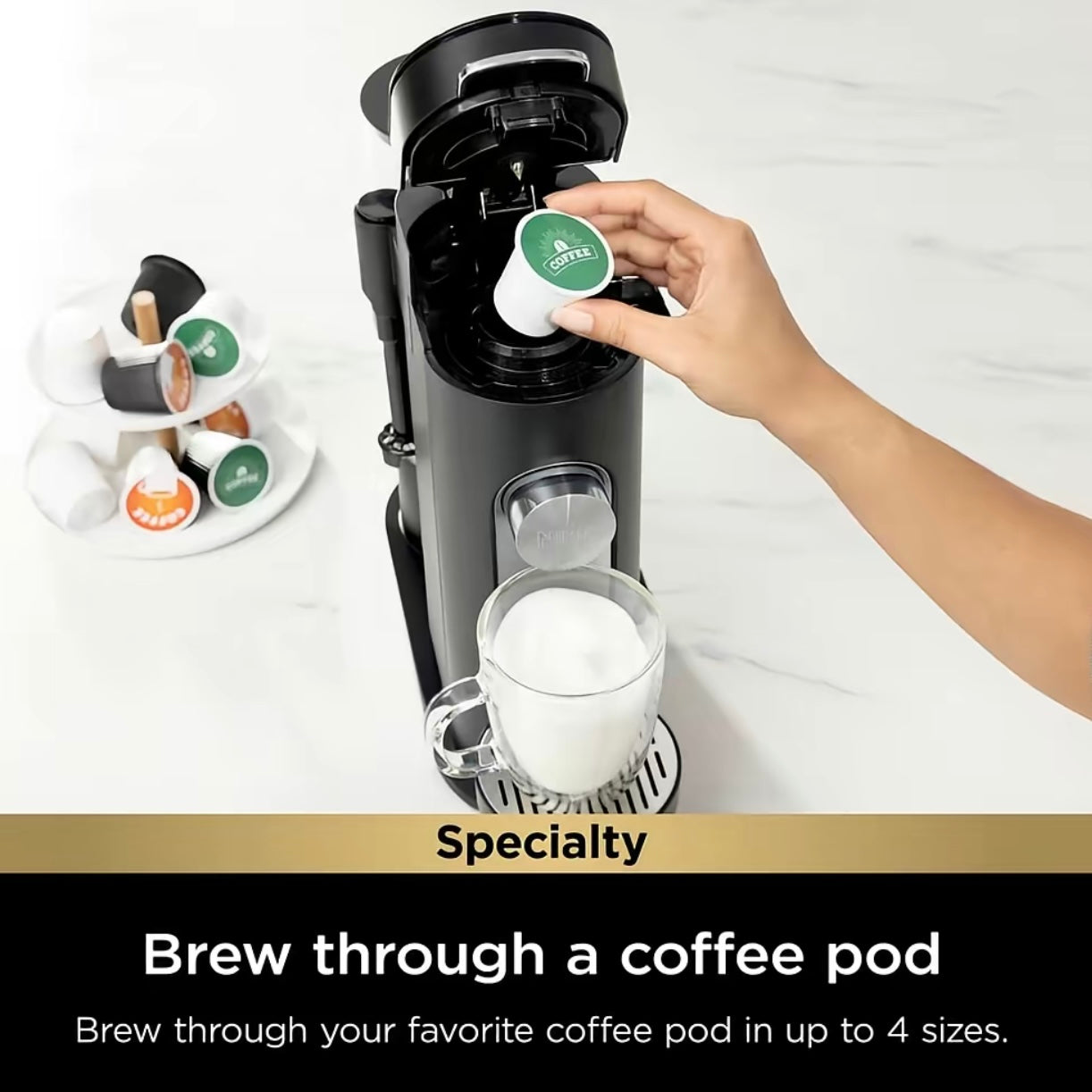 Ninja Single-Serve Pods & Grounds Specialty Coffee Maker Black - PB051