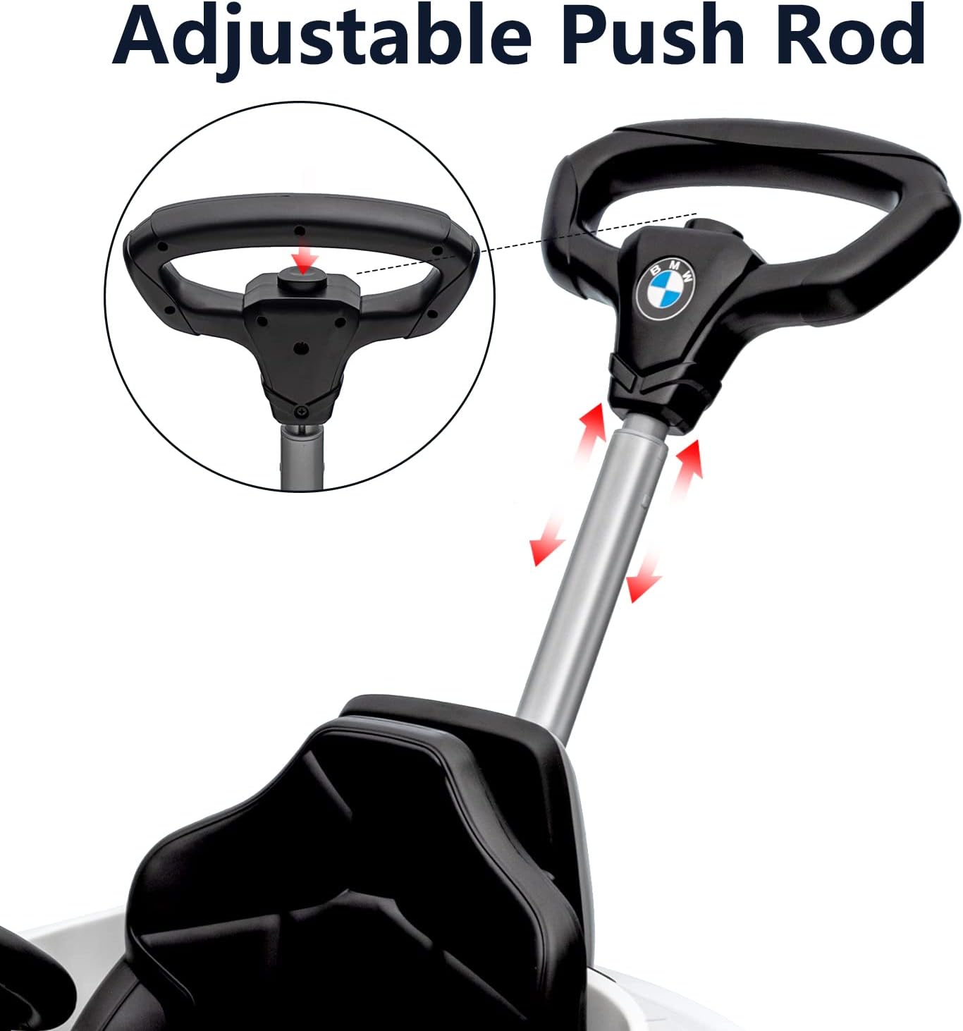 Officially Licensed BMW Z4 Toddler Push Ride-On Car with Adjustable Push Handle, Music Horn & Silent Wheels