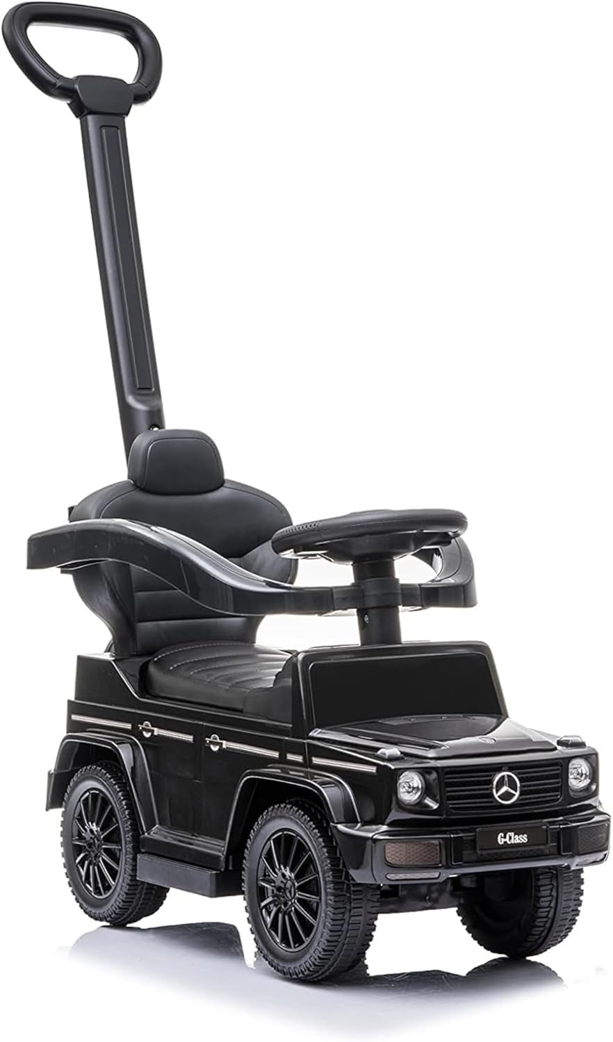 3-in-1 Mercedes G-Wagon Toddler Push Car with Parent Handle, Music & Horn Sounds
