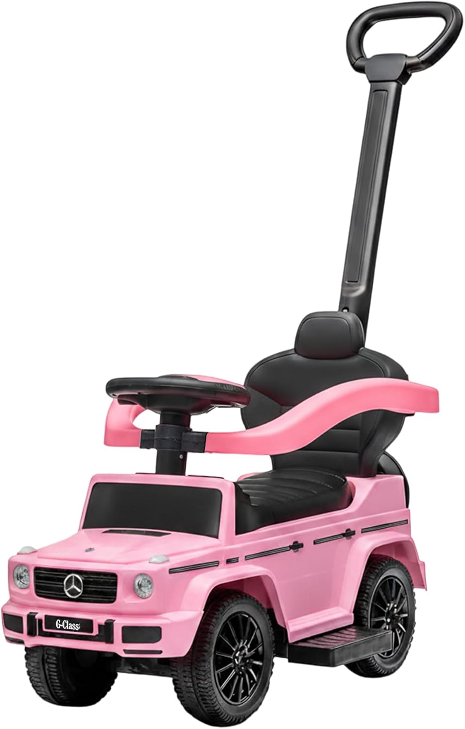 3-in-1 Mercedes G-Wagon Toddler Push Car with Parent Handle, Music & Horn Sounds