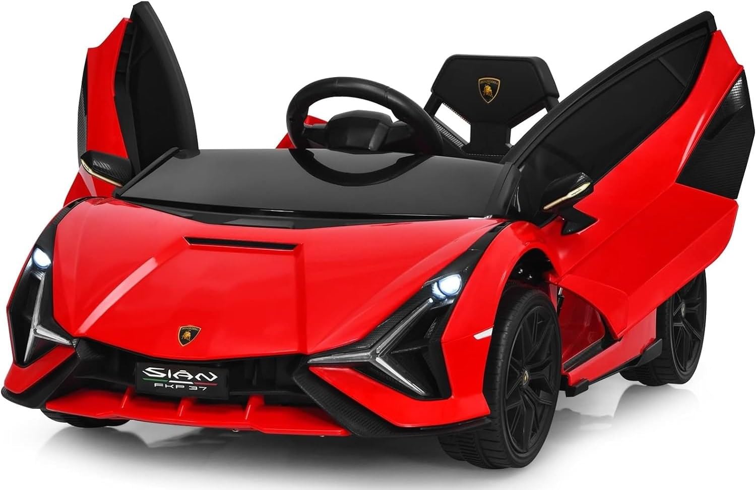 12V Licensed Lamborghini Sian Kids Electric Ride-On Car with Parent Remote, Spring Suspension & MP3 Player