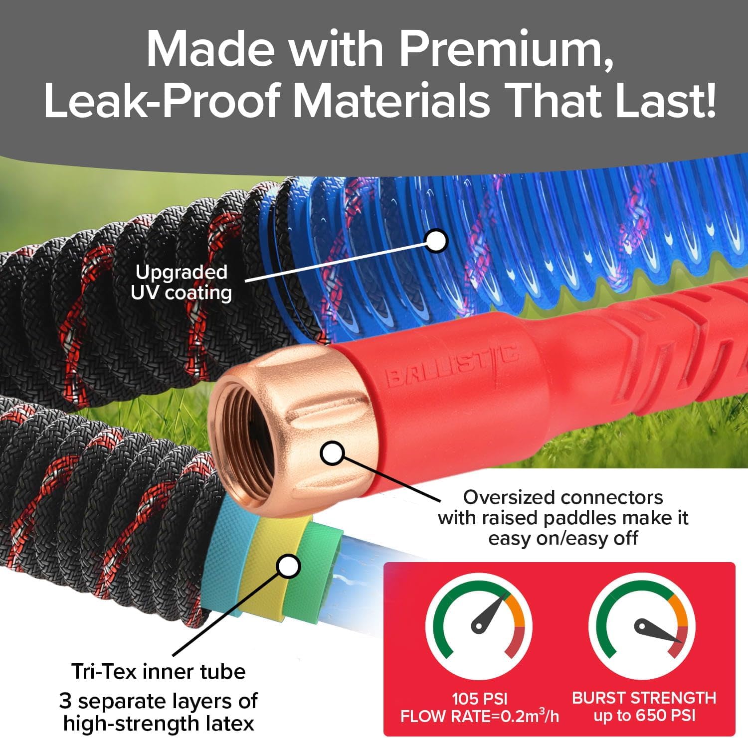 Pocket Hose Ballistic: Ultra-Durable Expandable Garden Hose