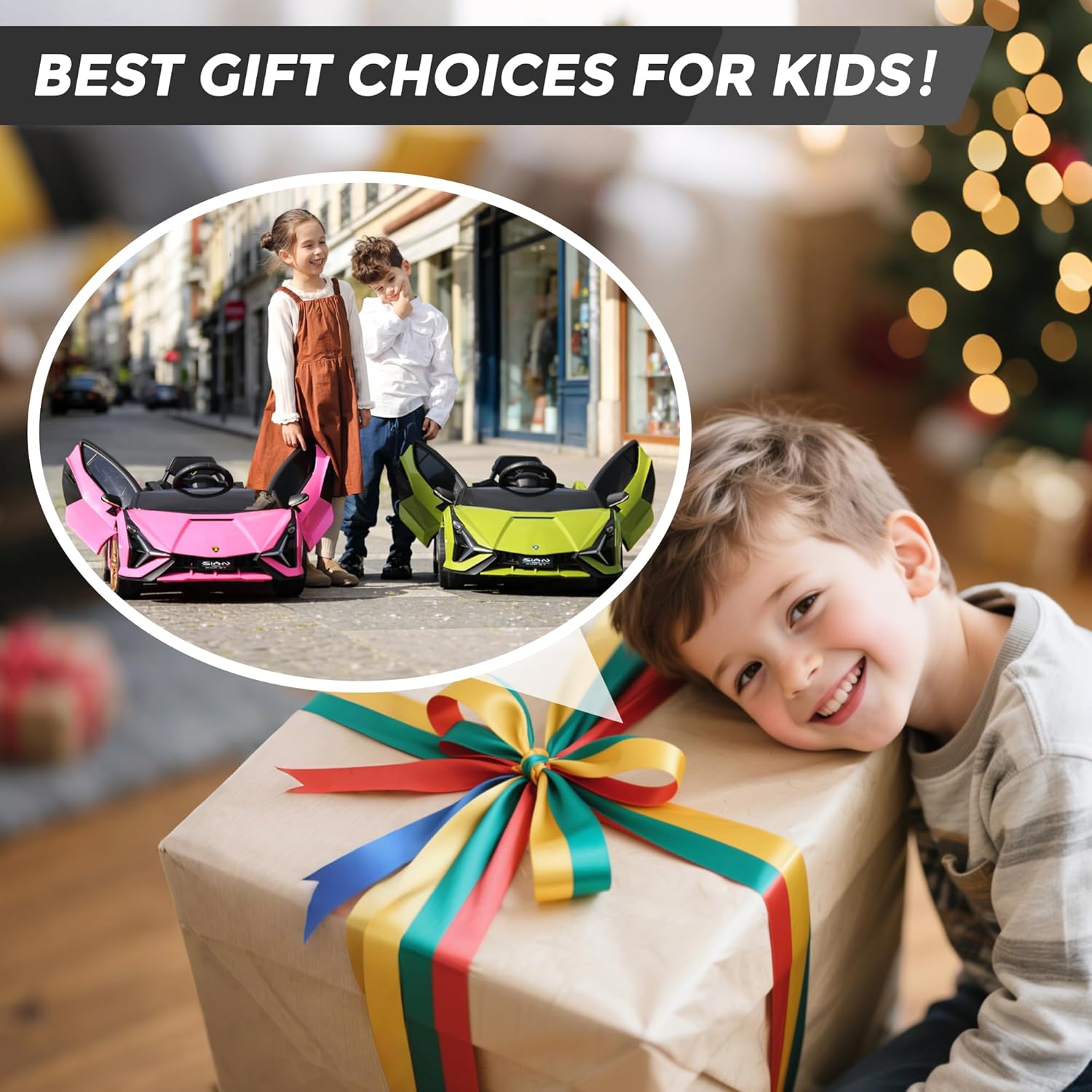 12V Licensed Lamborghini SIAN Kids Electric Ride-On Car with Parent Remote, LED Lights & Safety Belt