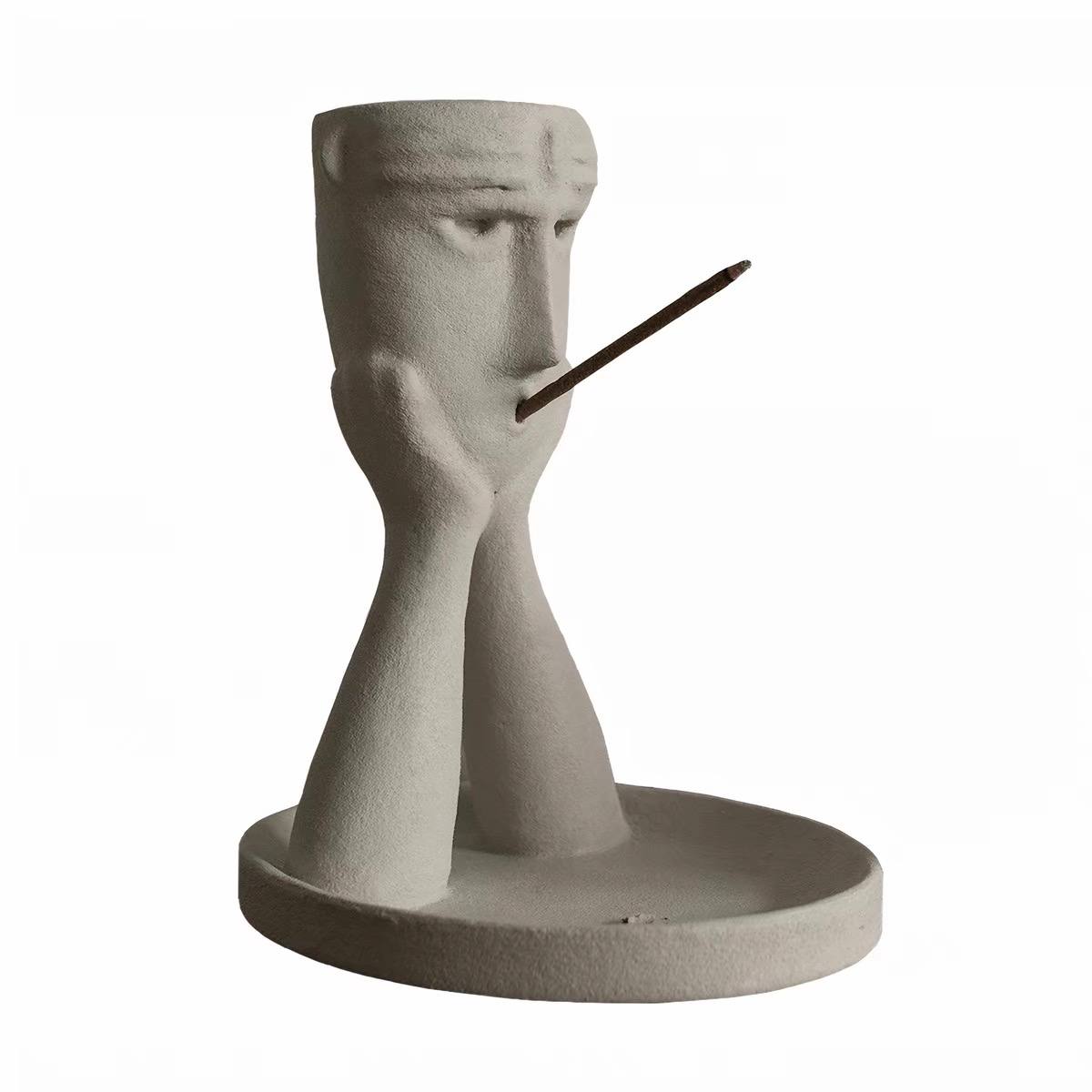 Abstract Face Incense Holder & Ash Catcher - Modern Minimalist Home Decor