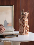 Quirky Spotted Cat Statue Decor