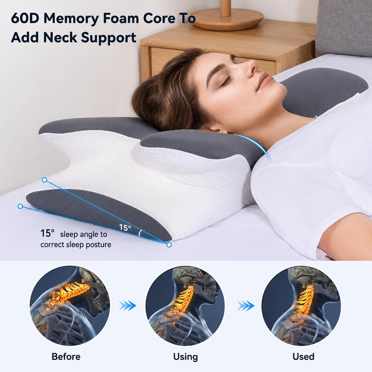 Vipfree Cervical Cooling Ergonomic Pillow